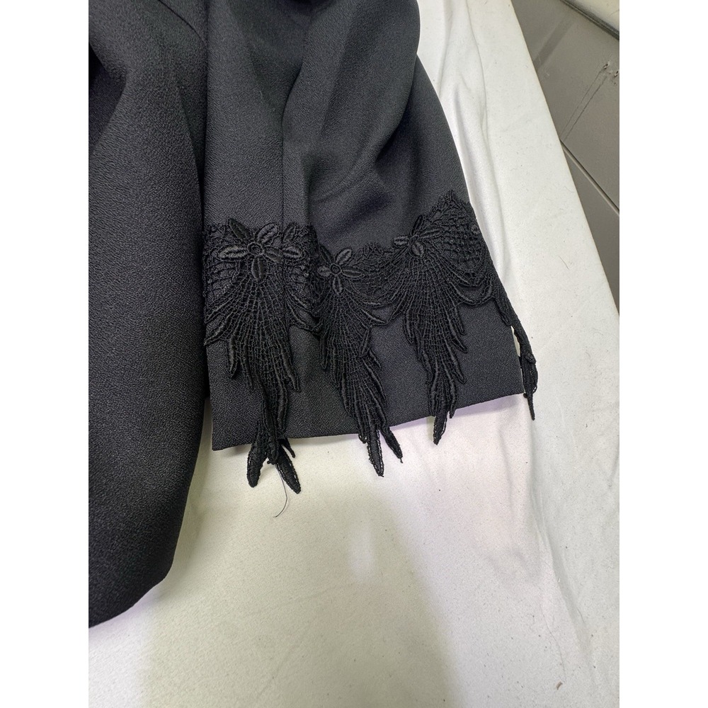 Blazer Women's Plus Size 6XL Black Two Button Gothic  Lace Trimmed Sunday Dress - Picture 4 of 10